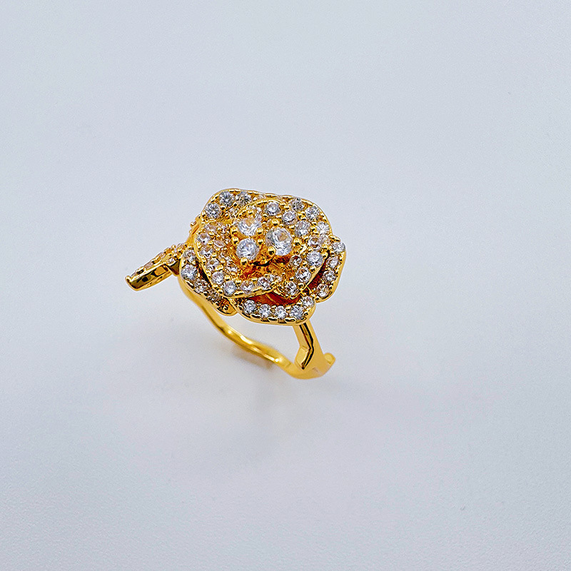 柏伶山茶花食指戒指女镶钻轻奢小众素圈开口戒时尚个性高级感饰品详情9