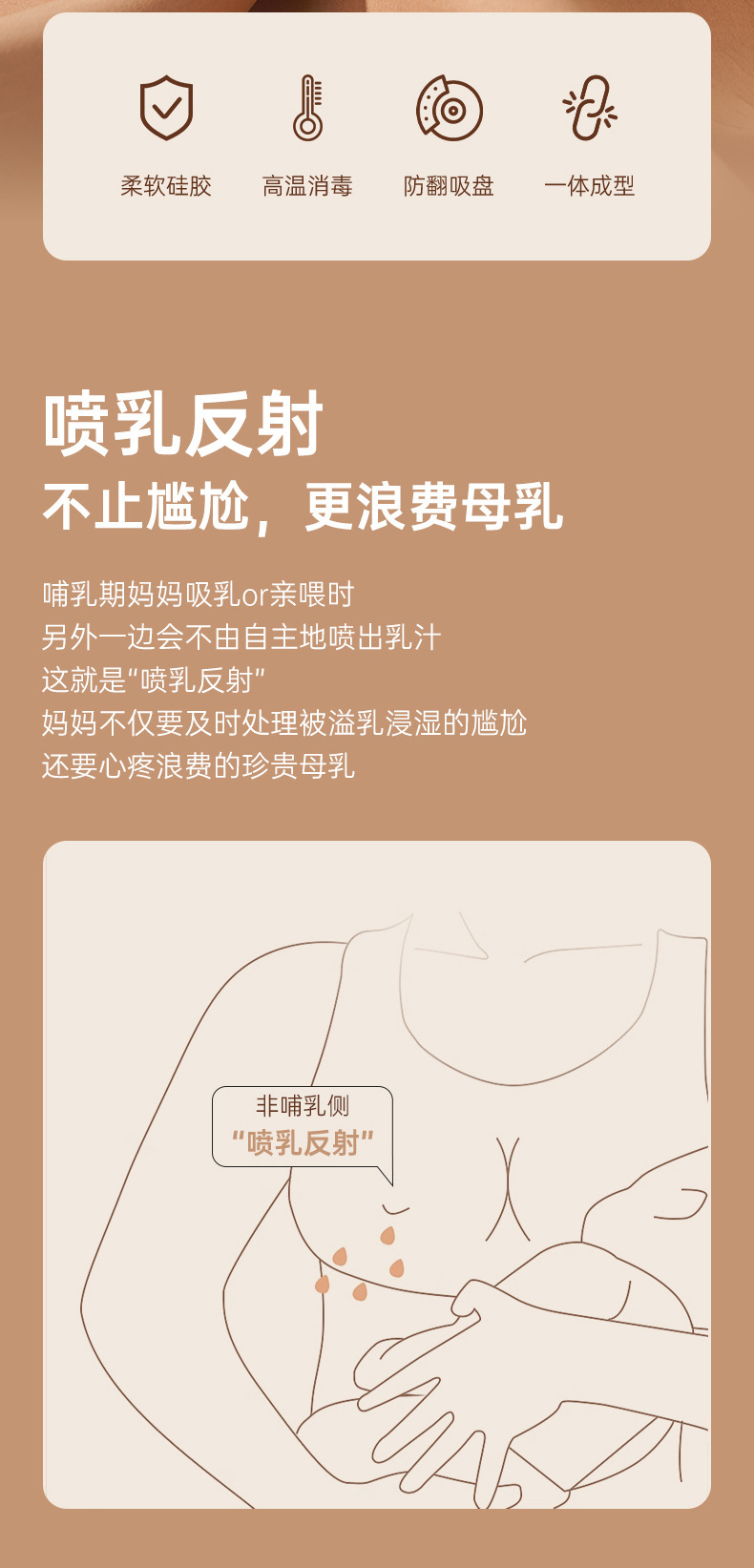 英文盒装硅胶吸奶器免手扶母乳收集器手动吸奶器防溢集奶器批发详情2