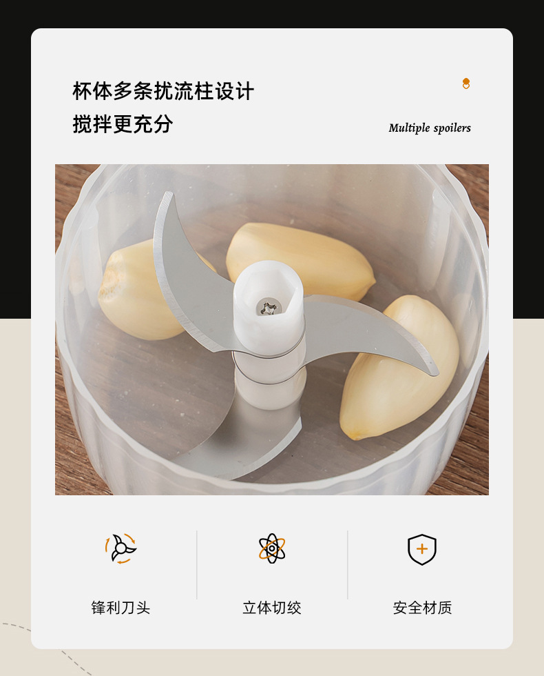 新款绞肉机剥蒜家用多功能电动小型碎菜辣椒打馅搅拌器蒜蓉料理机M142 pic 11