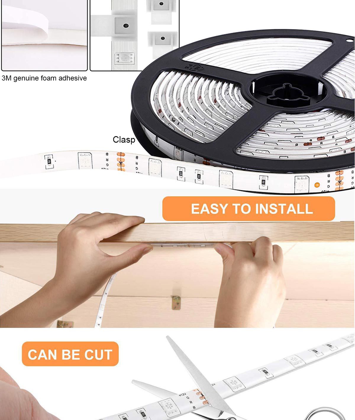 Intelligent color LED light strip roll remote control power adapter, light strip flash light strip, led light strip product packaging box pic 17
