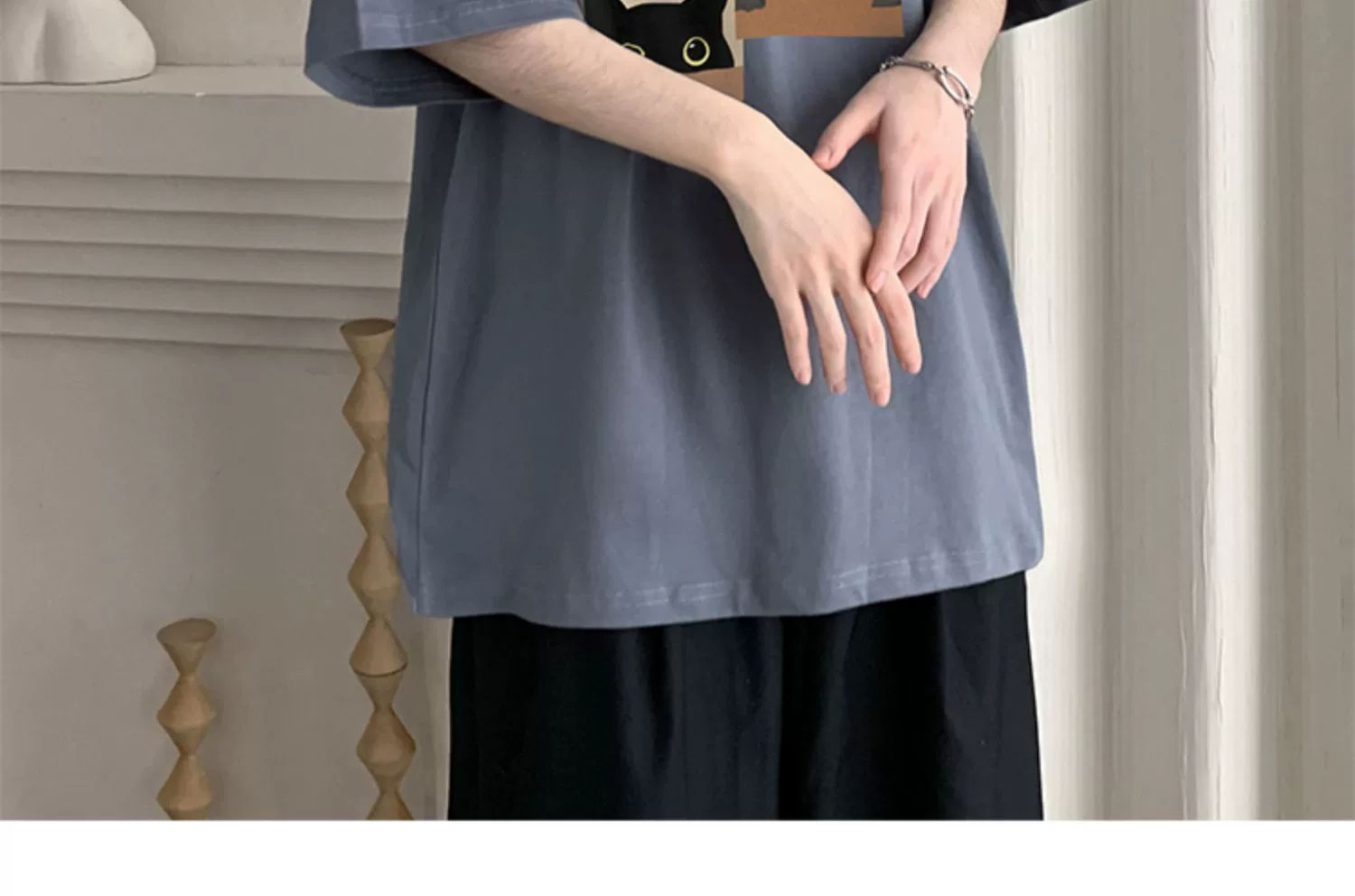 酒红色廓形短袖T恤男生夏季男士情侣衣服2024新款青少年宽松半袖详情18