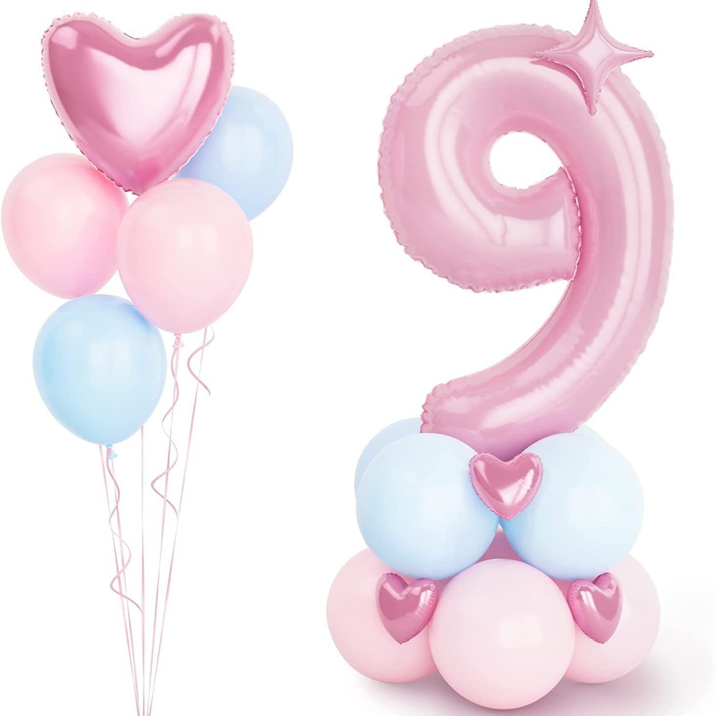 Rose gold digital metal rose gold white pink latex balloon column digital combination set for cross-border party pic 7