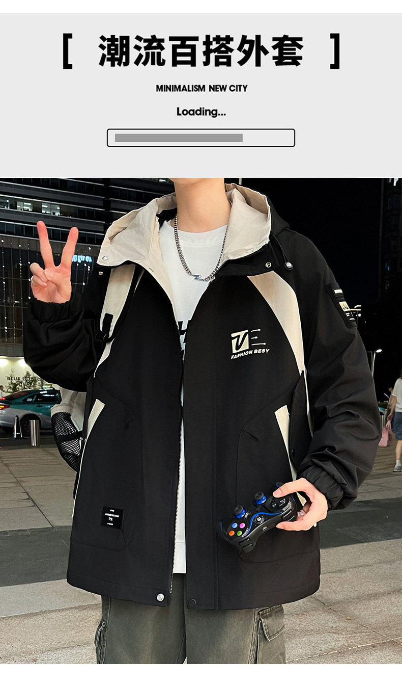 青少年帅气夹克男孩12岁13初高中学生潮流加绒外套15岁大童冲锋衣详情2