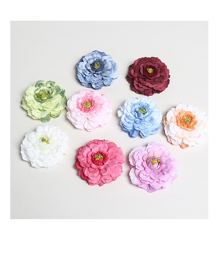 龙鲤牡丹仿真花头婚礼摄影绢花室内家居软装假花DIY簪花厂家批发详情13