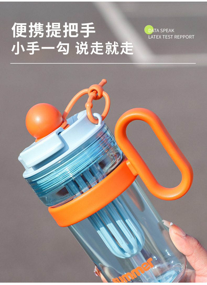 原创Tritan夏季高颜值吸管水杯女生泡茶杯办公家用奶茶咖啡塑料杯详情22