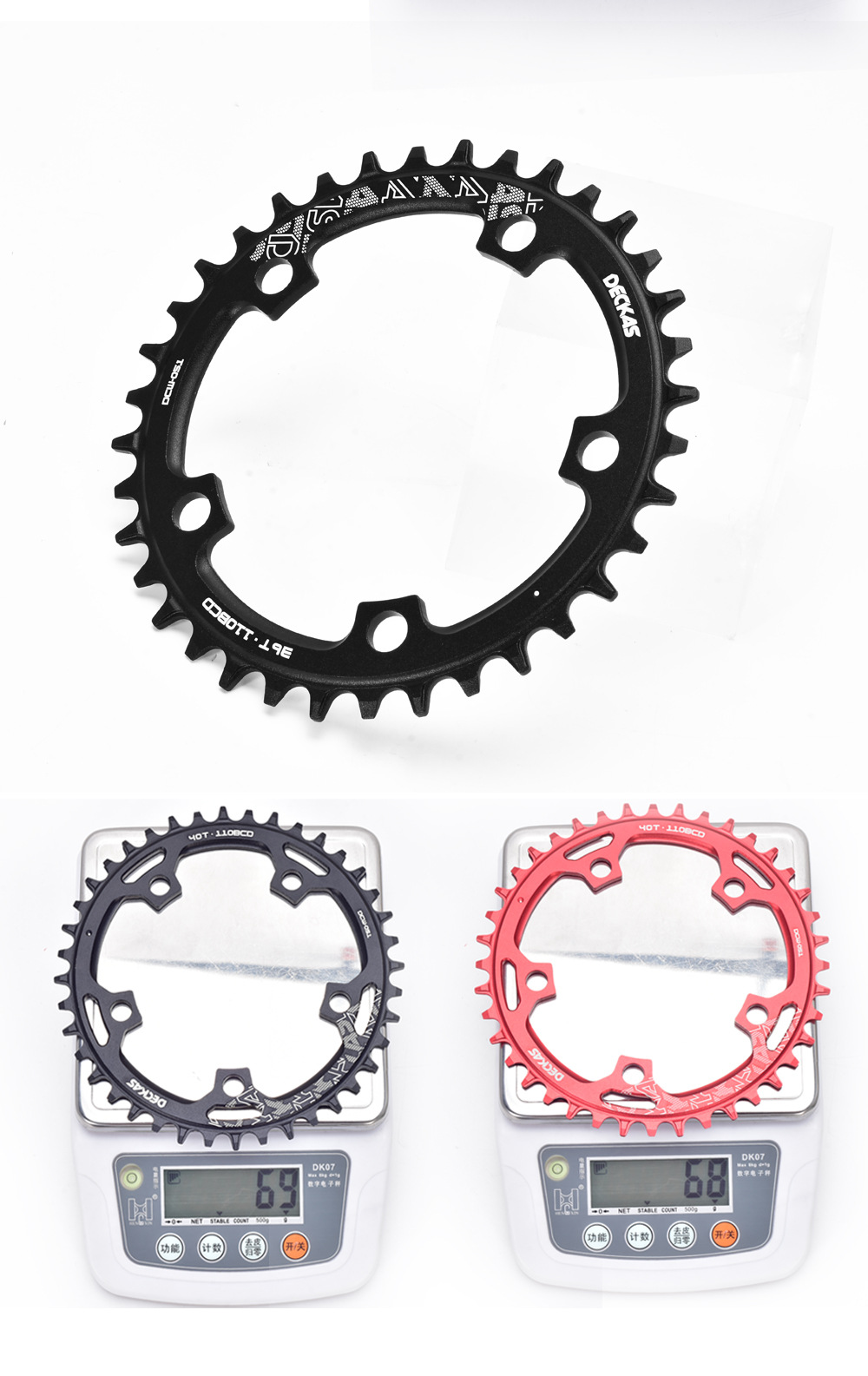 DECKAS 5-jaw disc 38T 58T road bike disc 110BCD 5h hole bicycle positive and negative teeth pic 14