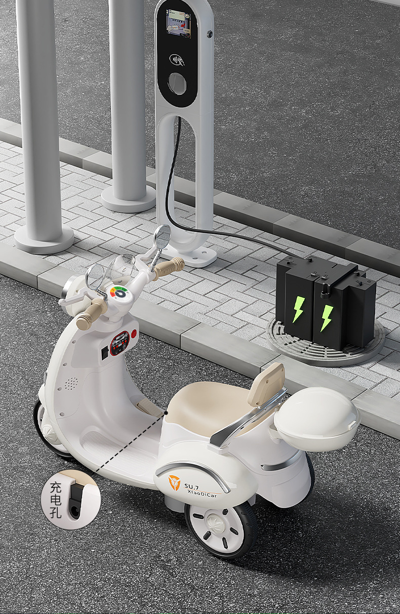 儿童电动摩托车男女孩宝宝三轮车电瓶车遥控充电可坐人小孩玩具车详情10