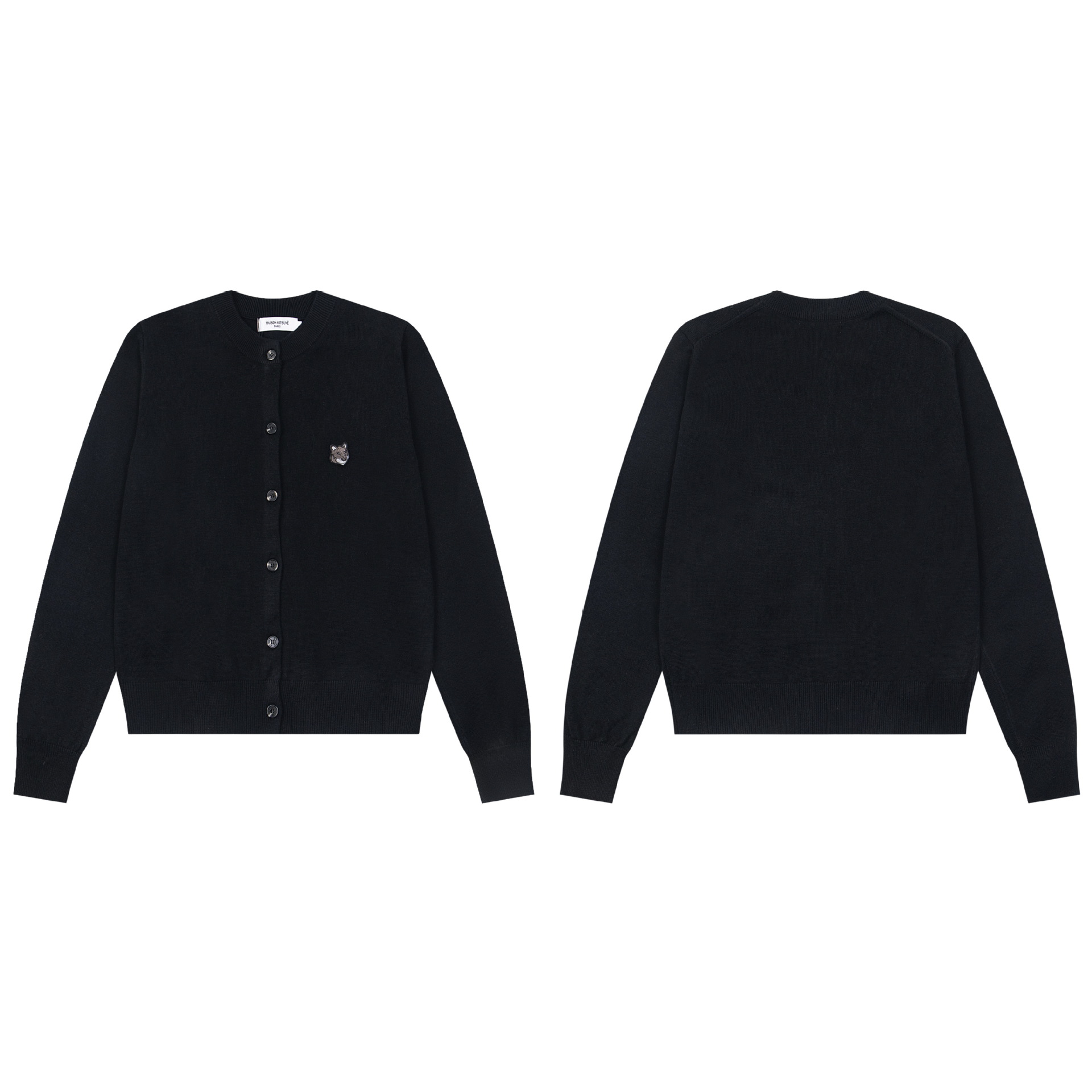 高版本restandrecreatio狐狸经典款胸前徽章刺绣条纹针织开衫毛衣详情10