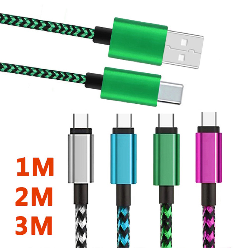 Woven Type-C fast charging cable, serpentine data cable, suitable for Android and Huawei mobile phones, usb flash charging 123m nylon cable pic 2