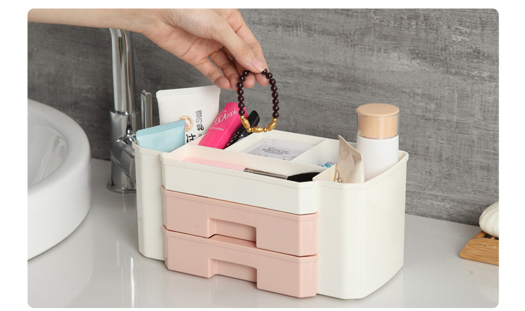 Pull-out cabinet desktop storage box, cosmetics, facial masks, lipsticks, skin care products compartments, plastic storage box, home organization box pic 20