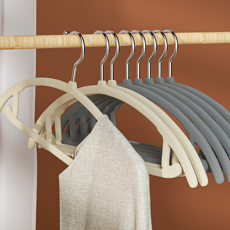 半圆植绒衣架防滑无痕整理师专用衣架家用服装店干湿两用弧形衣挂详情8