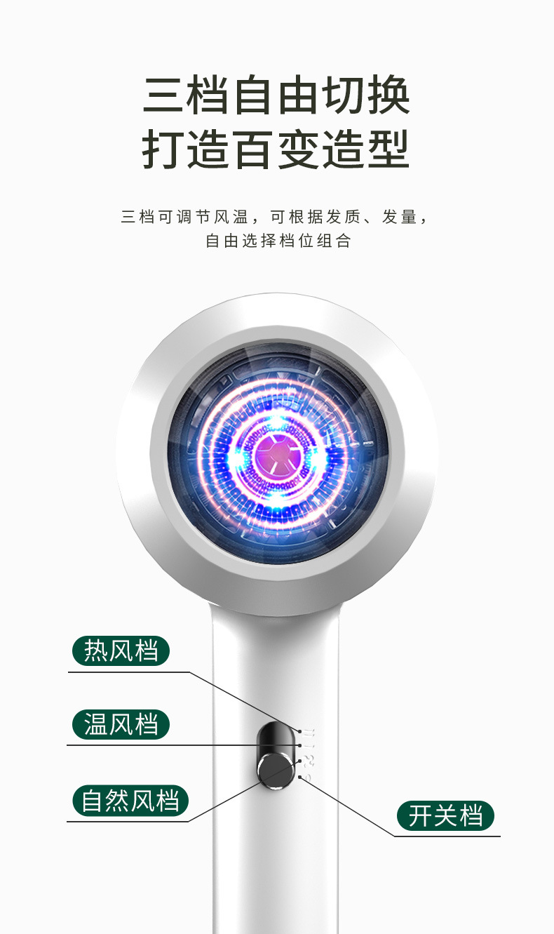 Youshi hair dryer, home dormitory blue Light negative ion Hair dryer, High-power hair care, quick-drying, internet-famous electric hair dryer pic 11