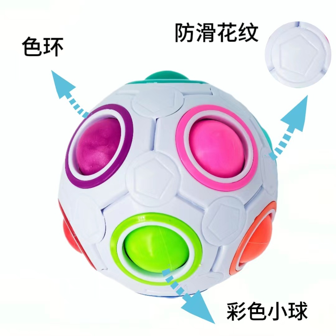 跨境益智指尖魔方小足球玩具魔力12孔彩虹球减压智力按压玩具详情5