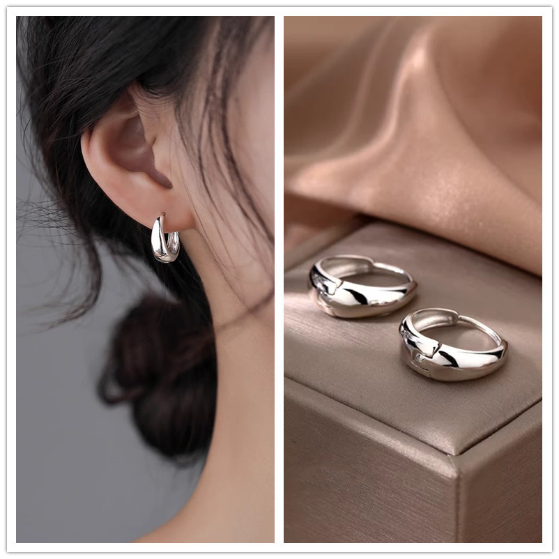 925 Silver Needle Earring Earrings for Women with a high-end feel, plain ring earrings, 2025 new bestseller, niche design, light luxury stud earrings pic 17