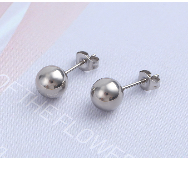 时尚百搭豆豆耳钉 经典圆珠耳钉 欧美个性钛钢耳饰不锈钢饰品批发详情18