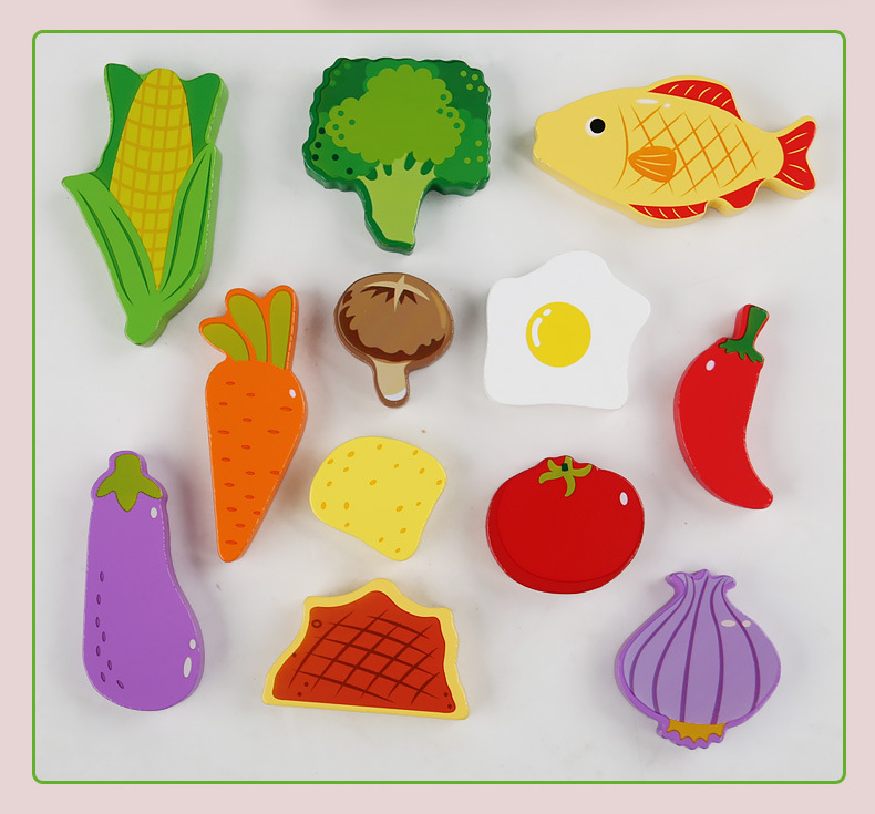 跨境儿童木制立体六边形拼图动物交通拼板积木早教益智启蒙玩具详情19