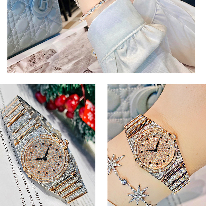 跨境手表满天星女士18K星座金镶钻表小盘防水石英奥地利钻女手表详情12