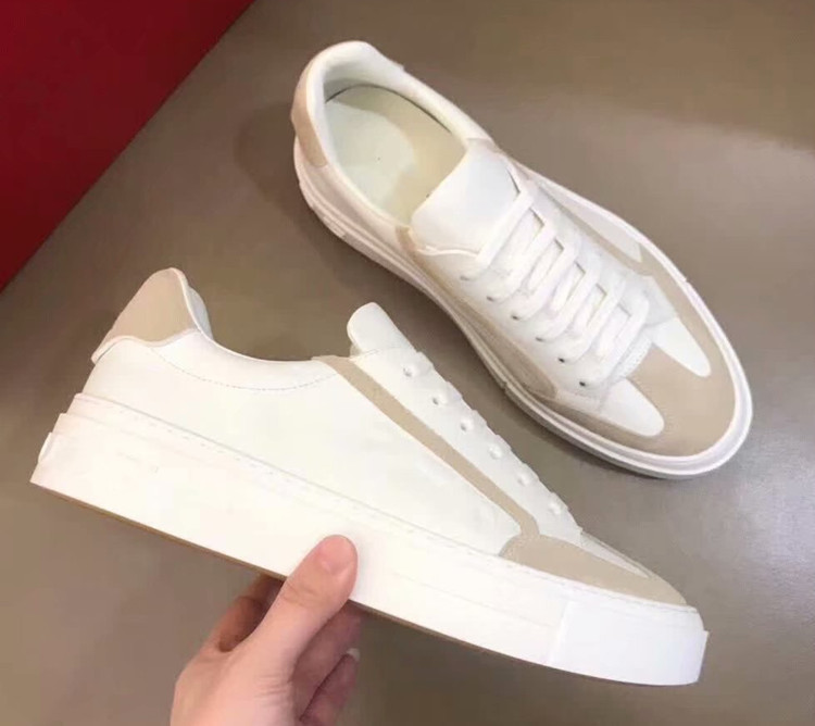 真皮男板鞋欧洲站拼色系带小白鞋平底牛皮防臭黑色时尚休闲单鞋潮详情2