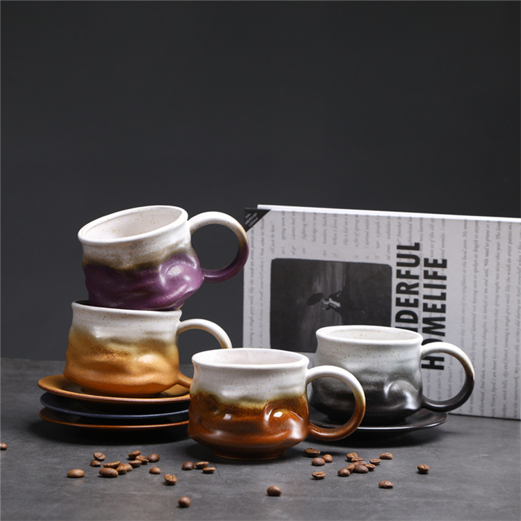 日式复古陶瓷咖啡杯碟套装创意伴手礼杯子下午茶马克杯粗陶咖啡杯详情21