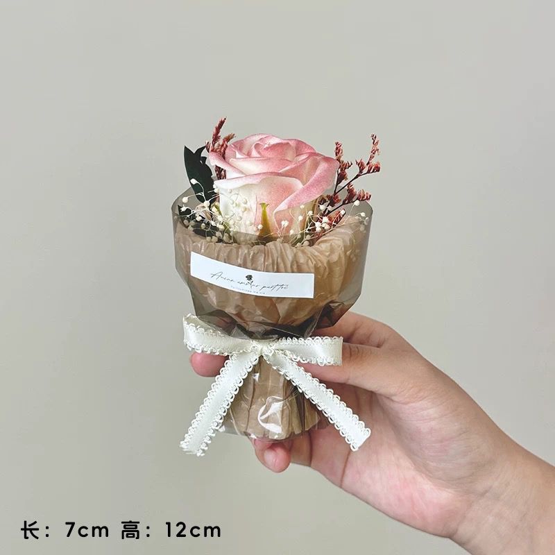 迷你口袋见面小花束玫瑰向日葵永生花仿真花伴手礼盒生日礼物装饰详情5