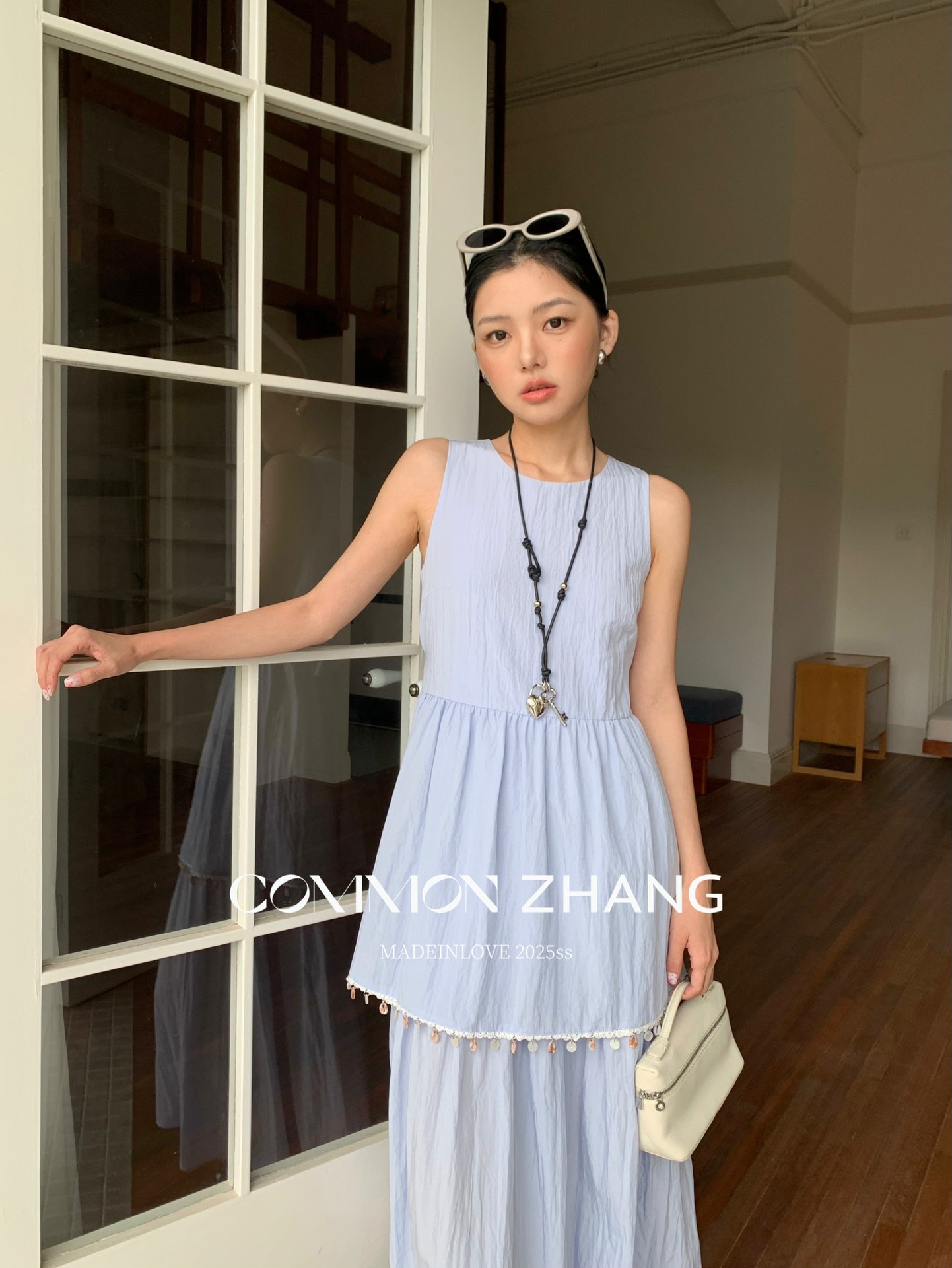 CZ ZHANG Summer Korean version anti-aging button patchwork round-neck sleeveless vest dress B26797 pic 19