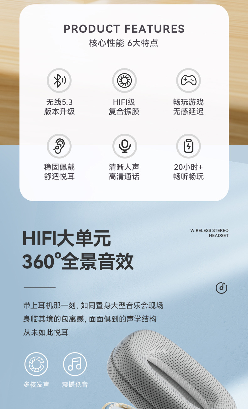 P9 pro max蓝牙耳机无线降噪耳机头戴式耳麦华强北跨境爆款直批发详情6