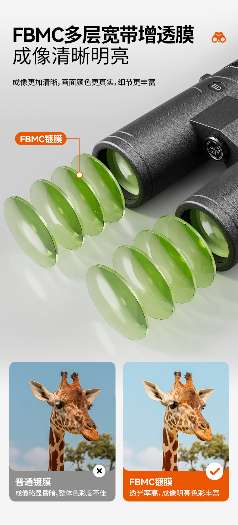 Aiski Yitian Series binoculars 27mm large eyepiece optical binoculars lanthanide ED lens binoculars pic 11