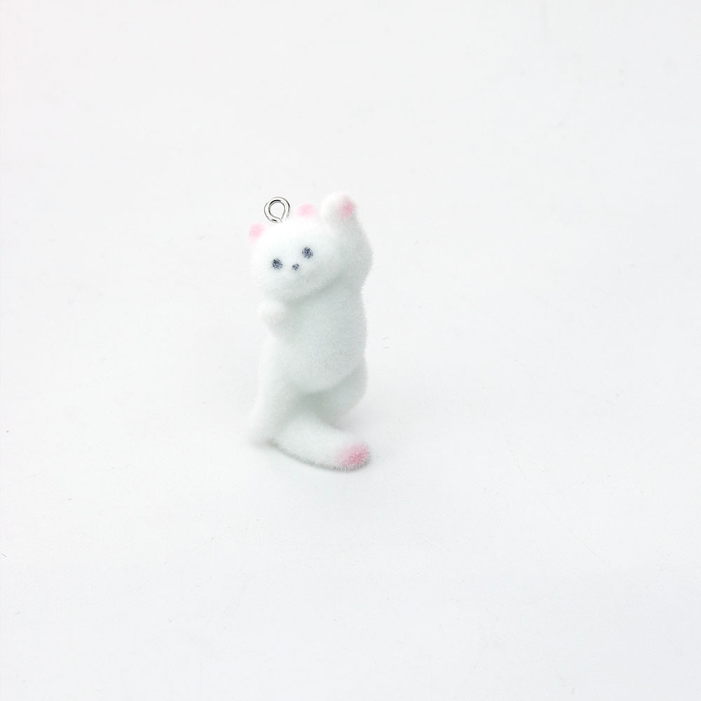 Cross-border simulation resin flocking cat jewelry pendants, diy keychains, bags, necklaces, small pendants, car accessories pic 8