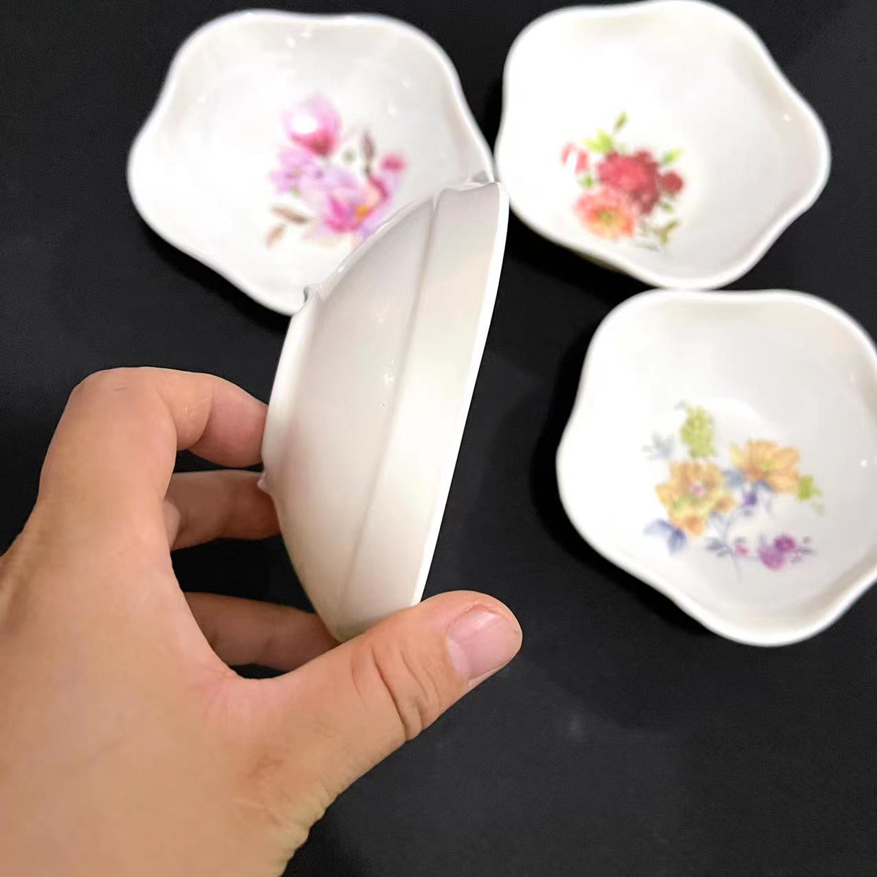 【 Zone 3-10 】7468 Dish 480 per box 7468 White Patterned Vinegar Dish, Small Dish, Dumpling Dipping Sauce Dish, Restaurant Fast Food Dish, Pickles Dish, Cold dish Dish pic 3