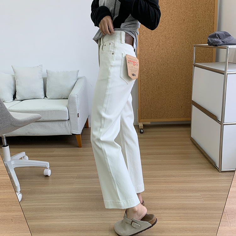 Slimming pants! Early spring light blue four-sided stretch straight-leg jeans for women 2025, high-waisted and petite 9-inch pants pic 23