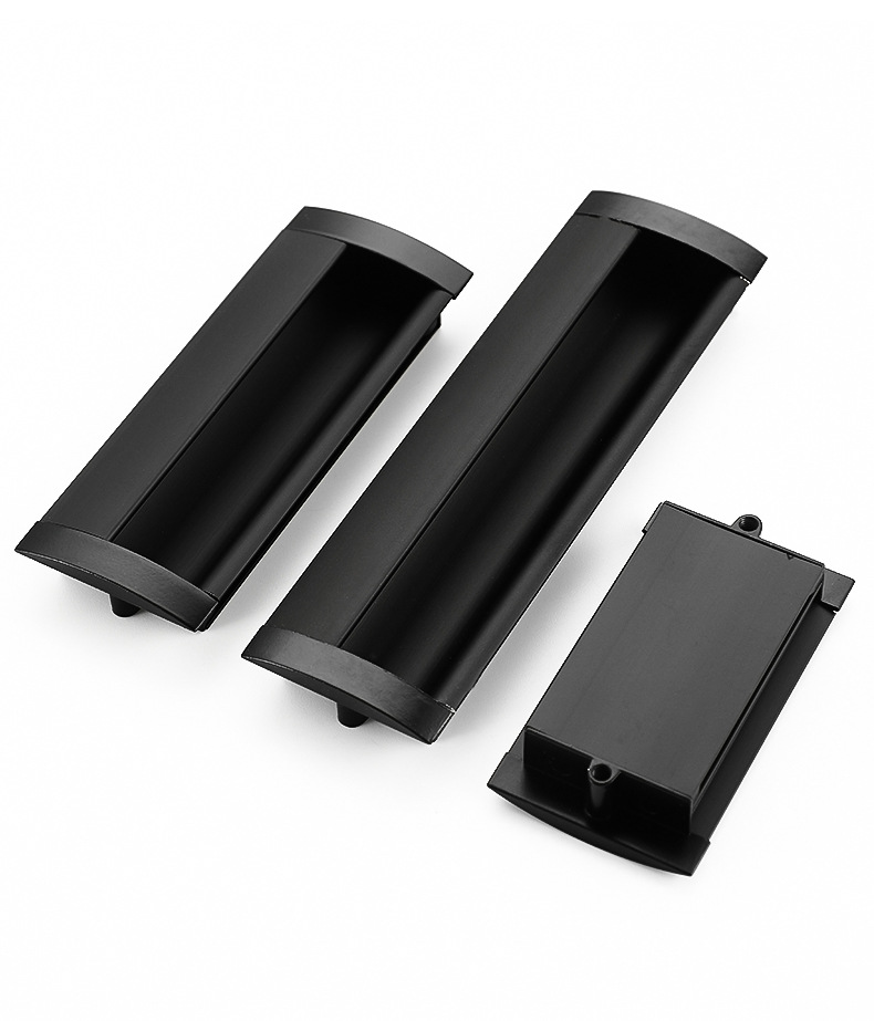 Modern and simple built-in hidden drawers with concealed handles, wardrobes and cabinets, sliding door handles, and aluminum alloy buckles pic 19