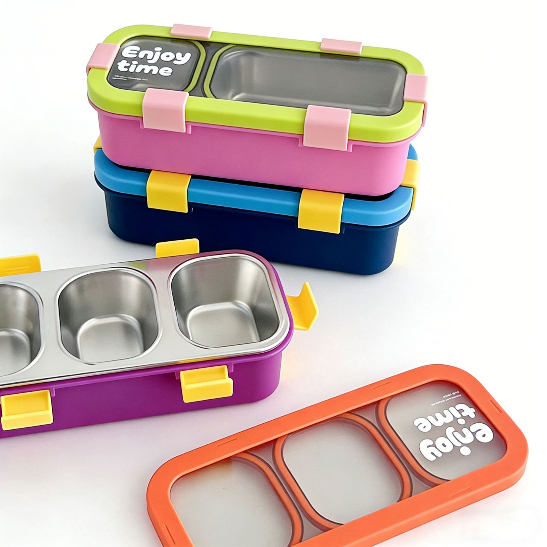 304 stainless steel food storage box, compartmentalized lunch box, small-portion and quantified small-capacity fat-reducing and weight-loss lunch box, bento box pic 4