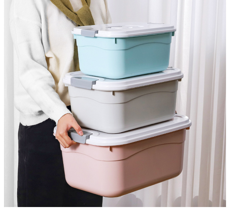 衣柜衣服整理箱有盖杂物塑料手提储物箱特大号家用玩具零食收纳箱详情19