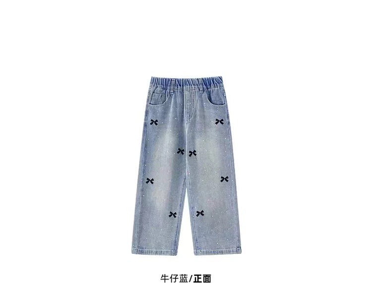 女童春装牛仔裤2025春秋季新款儿童蝴蝶结童装裤子休闲百搭直筒裤详情16