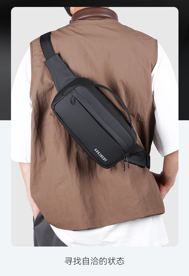 跨境腰包多功能通勤旅行手机胸包户外运动骑行斜挎包时尚胸前包详情9