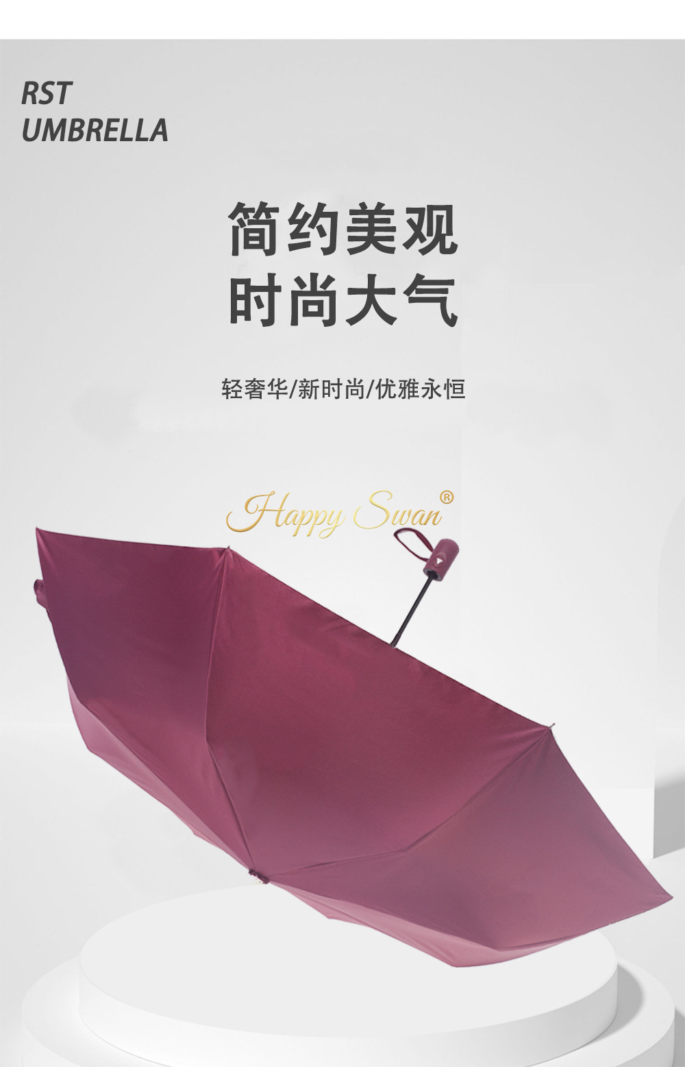 Automatic three-fold silver rubber umbrella, plain semi-automatic umbrella, 21-inch sun protection, foreign trade supply, in stock, advertising umbrella pic 8