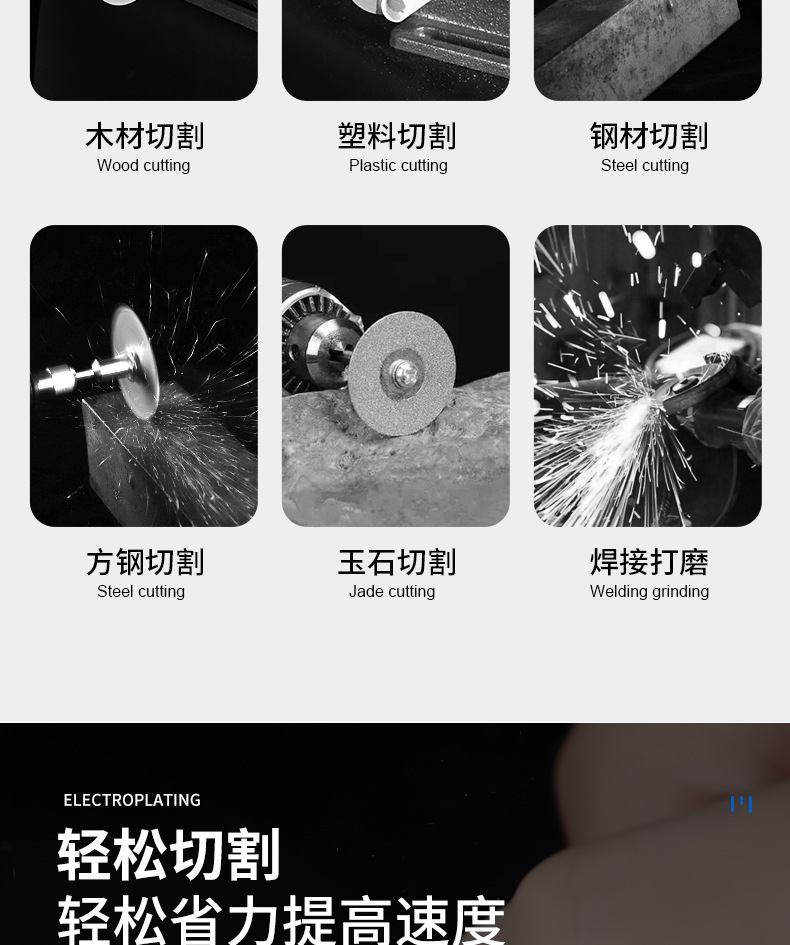 金刚石美缝切割牙磨片电钻刷头套装角磨机锯片150mm详情14
