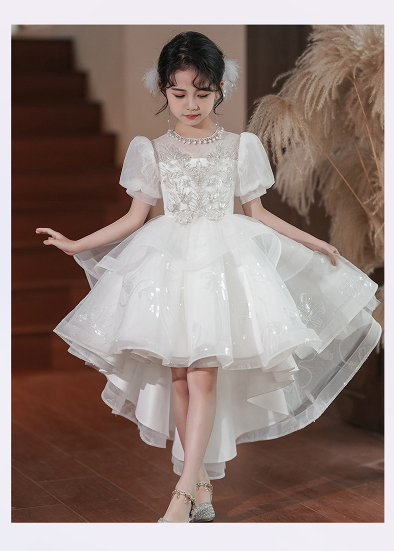 花童婚礼小女孩公主裙燕尾演出服夏2025新款小主持人女童高端礼服详情17
