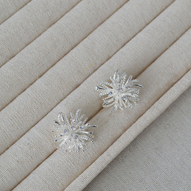 欧美小众设计复古立体璀璨烟花轻奢高级感925银针个性耳钉耳饰女详情7