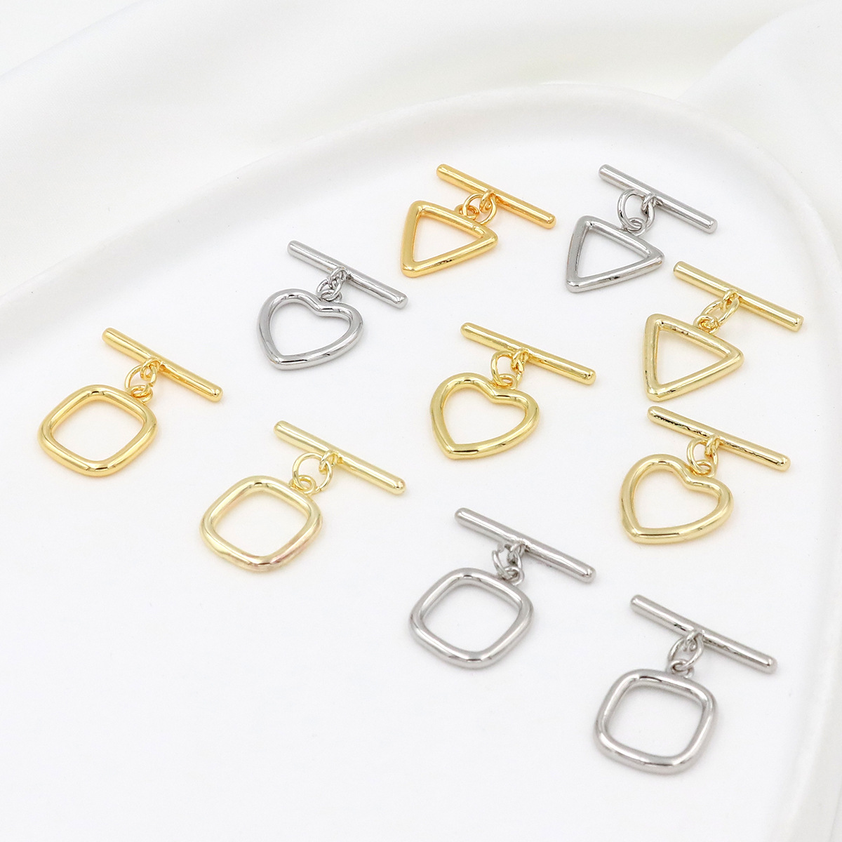 Color-preserving pure copper plated with 18K real gold OT clasp necklace bracelet ending connection clasp diy accessory factory B65 pic 11