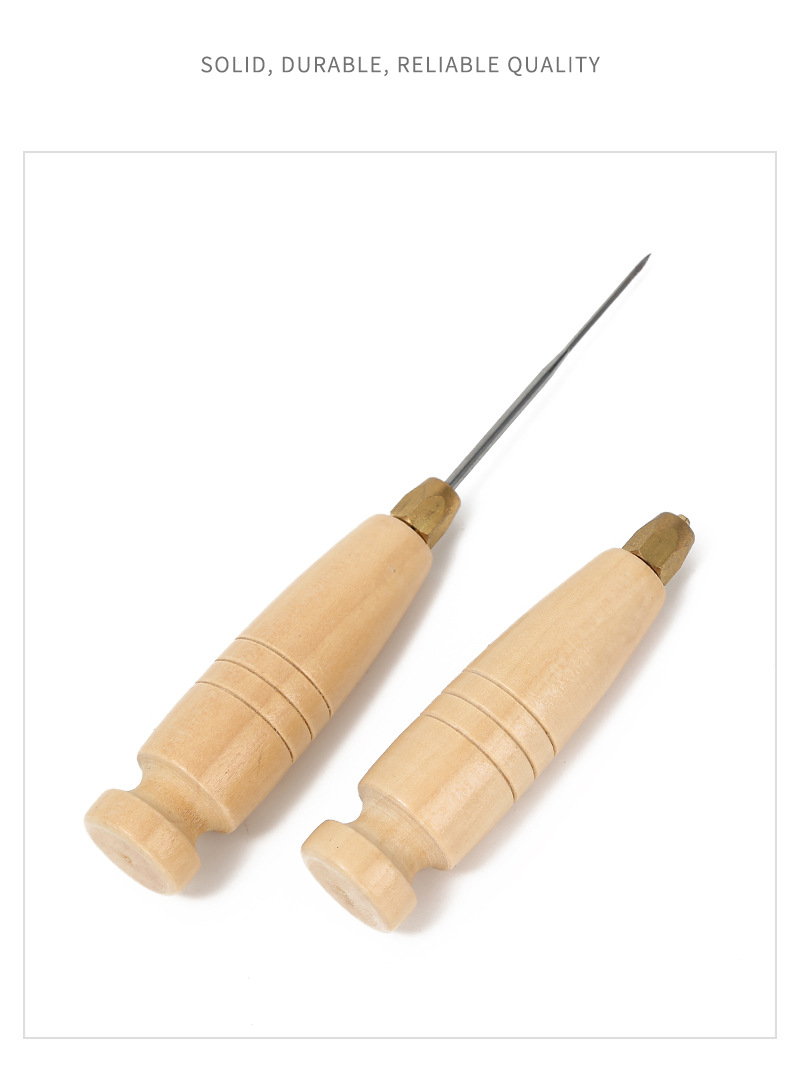 可换头多规格锥子套装 实木手柄锥子千枚通 修纳鞋底工具打孔锥子详情9