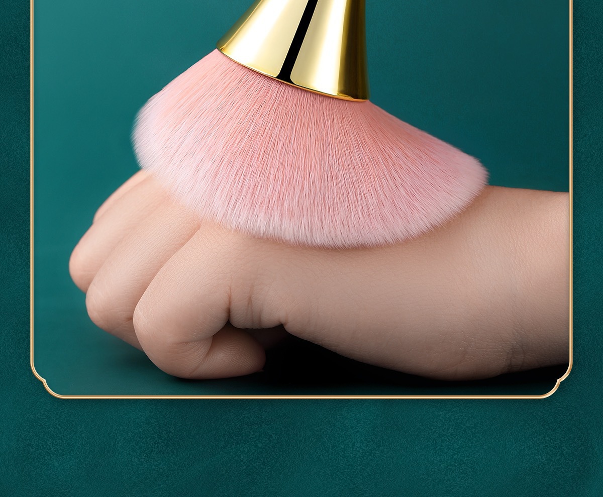 Little Waist makeup brush, large loose brush, soft bristle blush brush, rose gold highball cup makeup brush, beauty tools pic 6