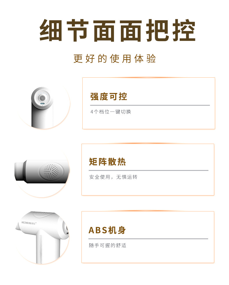 Hezheng Professional Fascia Gun Mini Muscle Electric Massager Rechargeable cervical membrane Gun High-frequency Vibration Massage gun pic 30