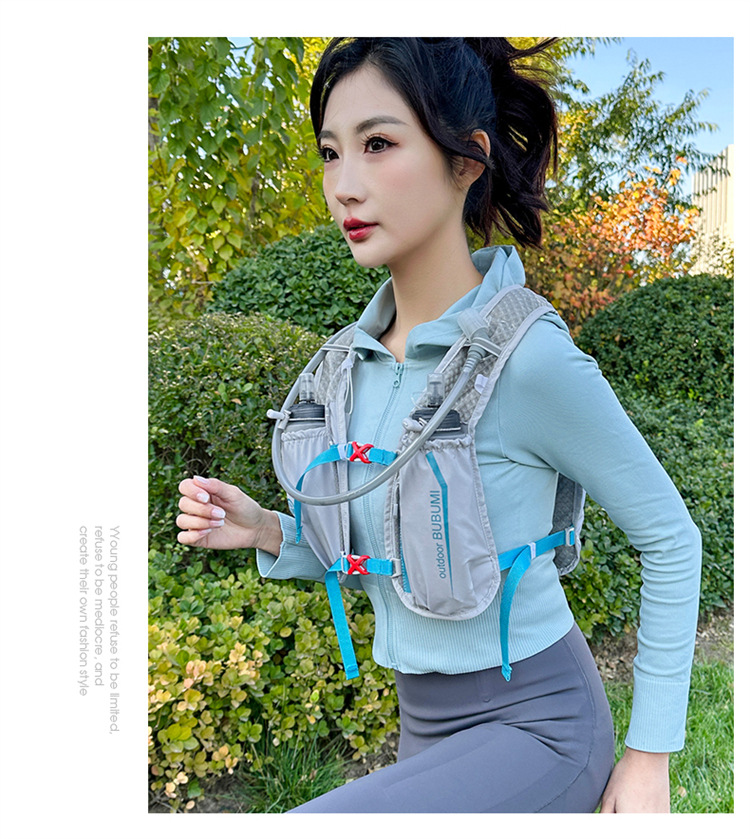 新款多功能尼龙跑步背包 安全反光运动背包水袋背包 骑行包详情21