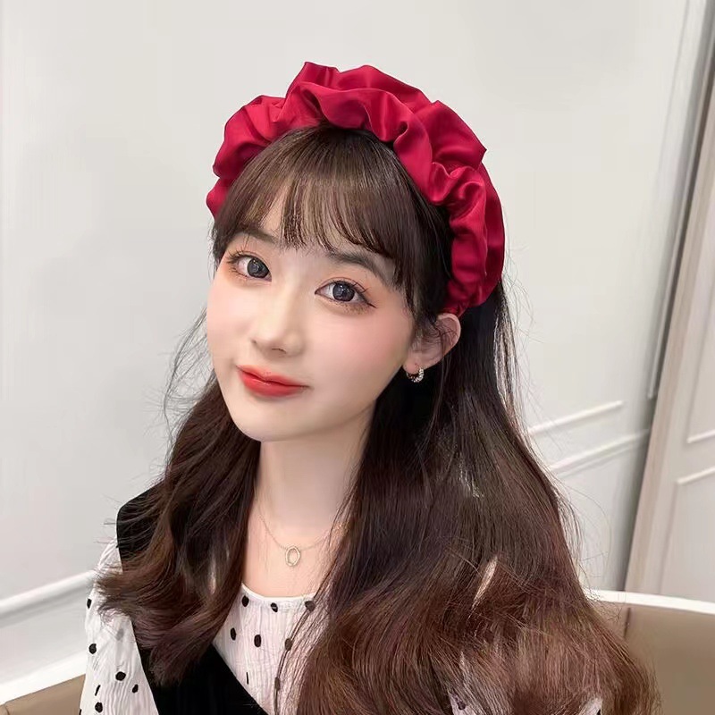 高颅顶大肠褶皱发箍女宽边发饰显脸小洗脸复古高级感饰品发夹批发详情1