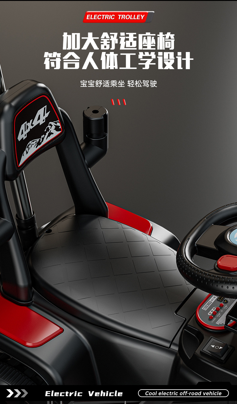 儿童电动四轮沙滩车可推可骑遥控1-3岁摩托车周岁宝宝礼物滑行车详情14