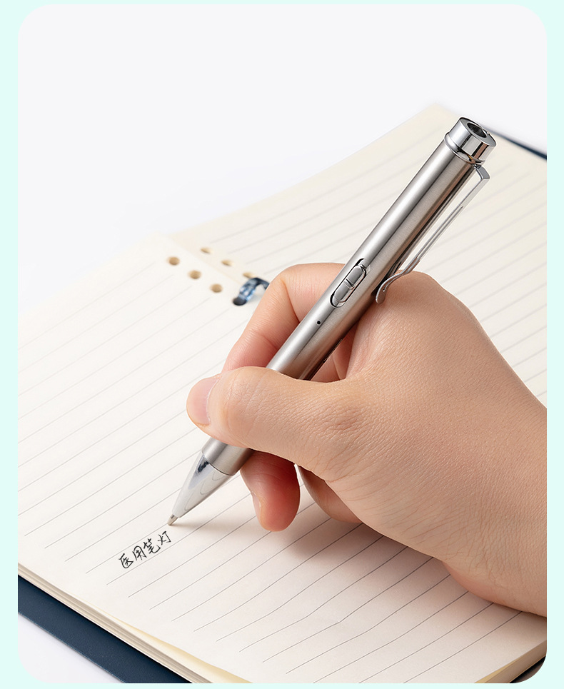 Rechargeable yellow and white dual-light source pen lamp, medical staff pupil pen, ophthalmology otolaryngology morning check-up pen, medical student special prescription pen pic 13