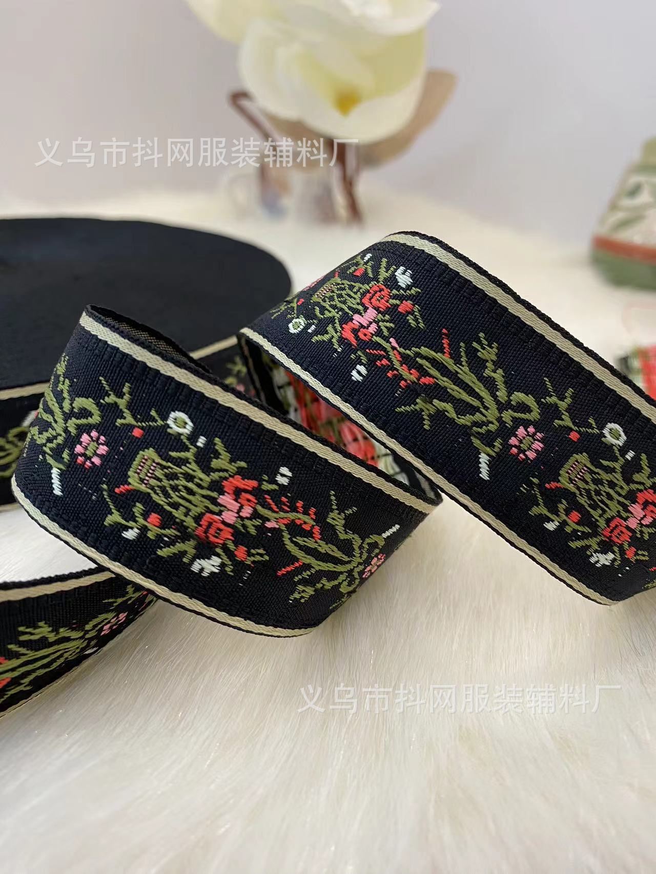 3cm Hanfu accessories, Tang suits, retro classic ethnic style, jacquard webbing, bow webbing, ethnic clothing accessories pic 11