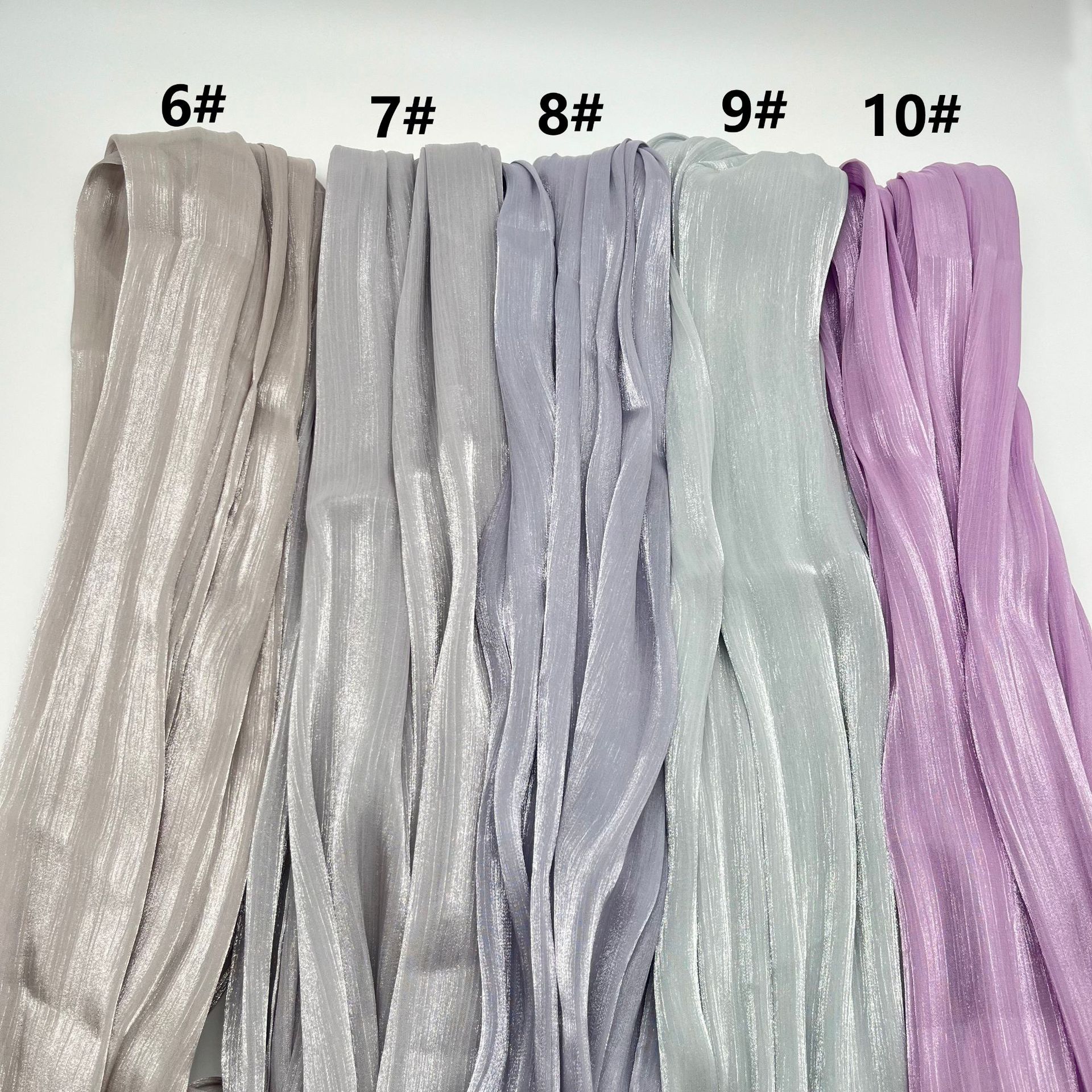 New cross-border shiny silk long scarf Shimmer Hijab Thin spring and summer silk scarf, gauze scarf, Malay headscarf pic 2