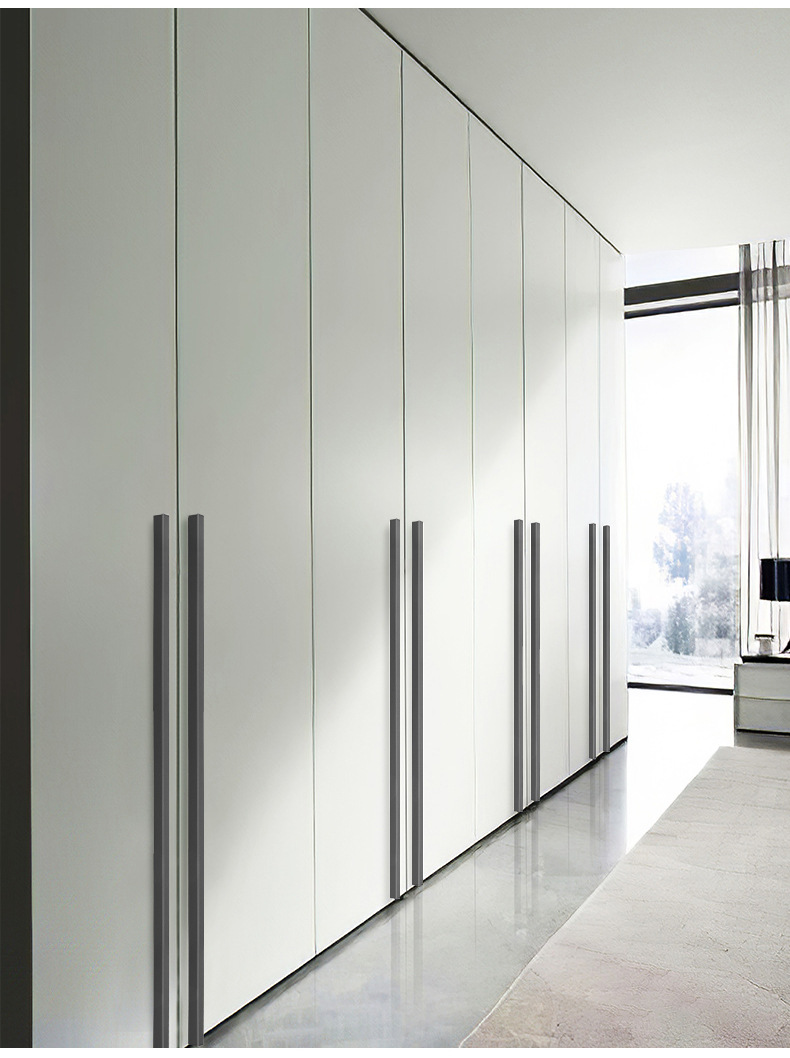 特价 柜门把手金色轻奢现代简约黑色抽屉柜子橱柜衣柜长拉手白色详情18